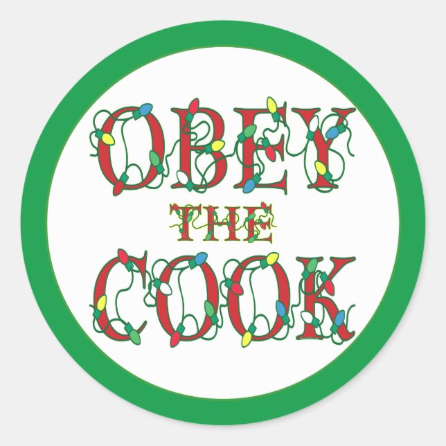 Rond Obey Cook dit Sticker des lumières de vacances (Devant)