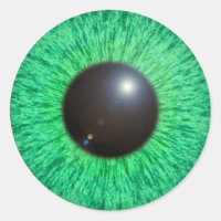 Oeil Bleu Vert Avec Sticker Flare