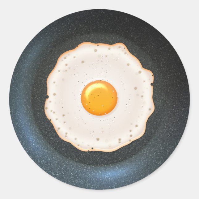 Rond Oeuf frit en poêle - Sticker (Devant)