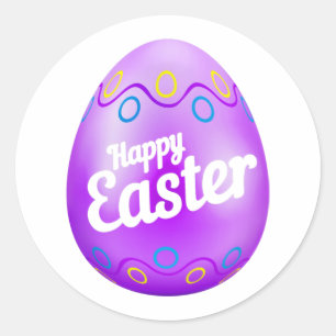Rond Oeuf pourpre - Sticker de Pâques