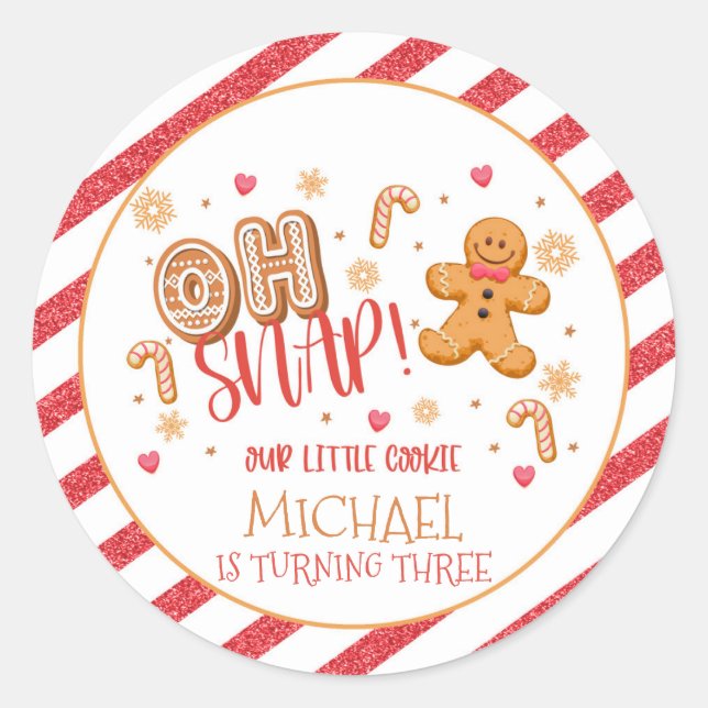 Rond Oh Snap Our Little Cookie Sticker - Personnalisé - (Devant)