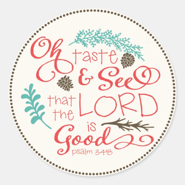 Rond Oh Taste and See Sticker d'écriture / Ivory (Devant)