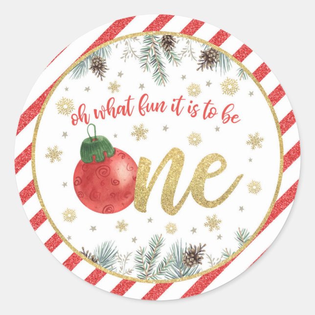 Rond Oh What Fun it to Be One - Christmas - Sticker (Devant)