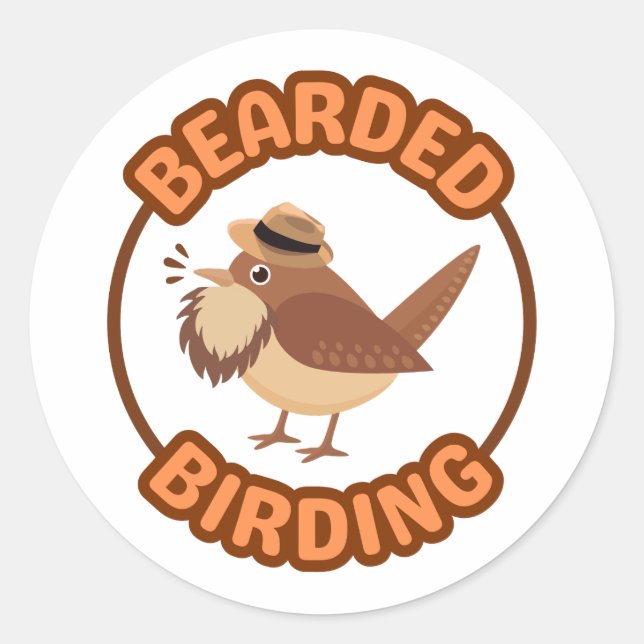 Rond Oiseau à ours avec Sticker à barbe Brown (Devant)