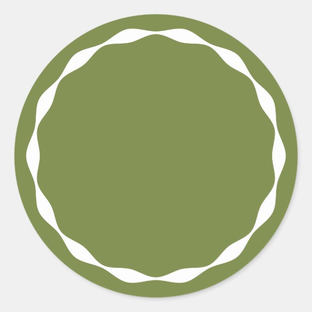 Rond Olive Green Blank Circle Custom Spice Sticker (Devant)