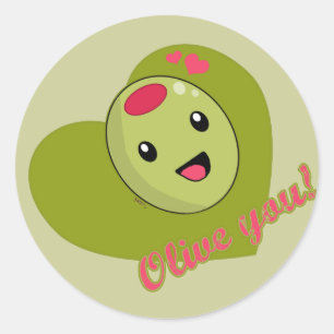 Rond Olive you Sticker