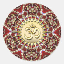 OM AUM Earthy Gold Mandala Meditation Sticker Yoga