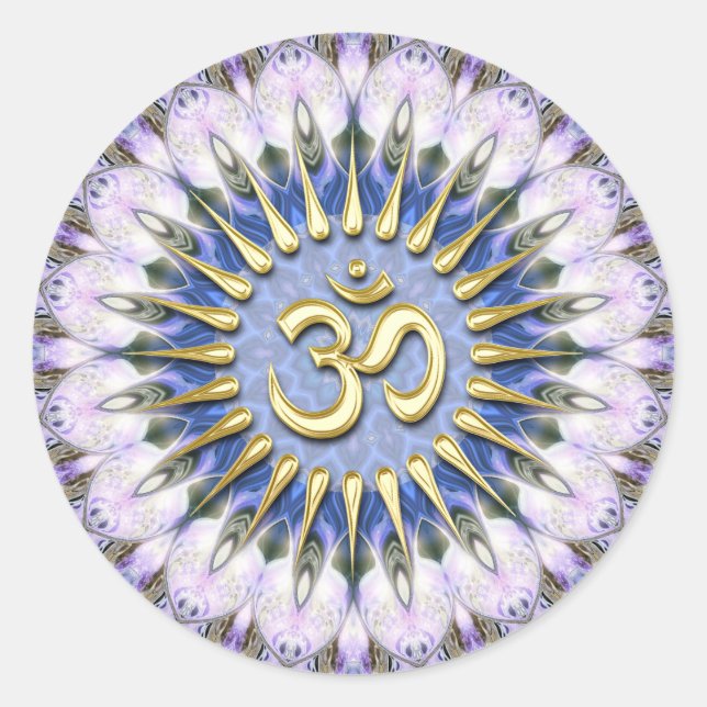 Rond OM Lavender Love Energy Sticker de guérison spirit (Devant)