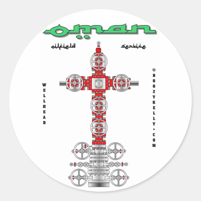 Rond Oman, Tête de puits, Sticker de champ d'huile, Hui (Devant)