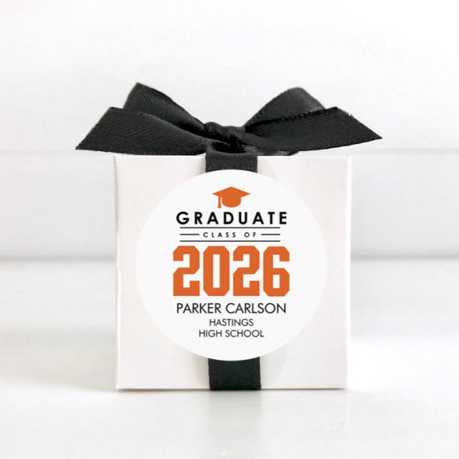 Rond Orange Class of 2026 Graduation Sticker (Créateur téléchargé)
