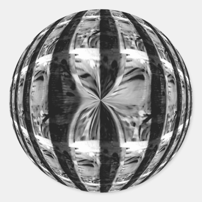 Rond Orb Chrome Black sticker ronde (Devant)