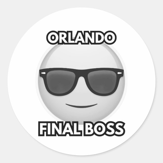 Rond Orlando Final Boss Cool Emoji Sticker (Devant)