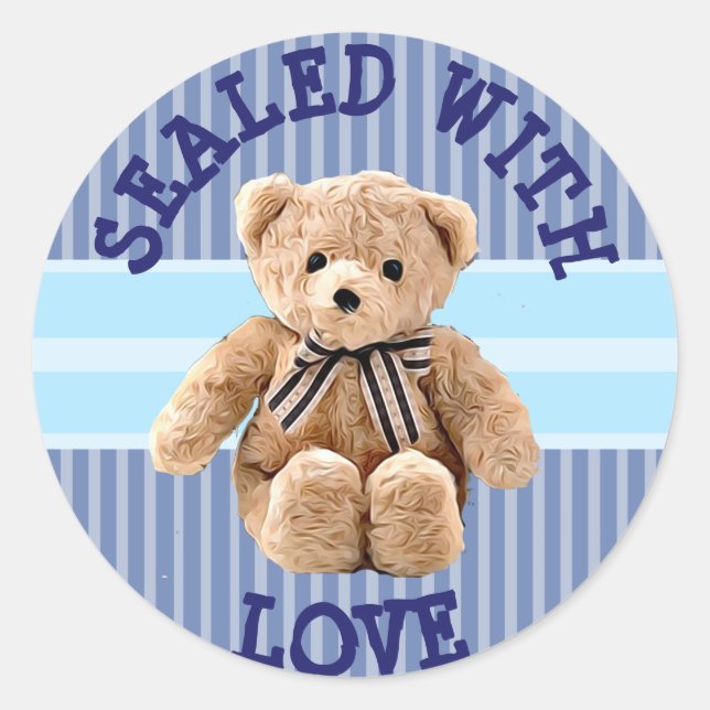 Rond Ours en peluche scellé avec Sticker d'amour (Devant)