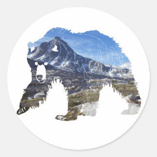 Rond Ours grizzli dans les hautes sierras : Sticker