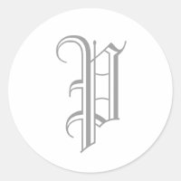 P Lettre Monogram Sticker Grey Vieux anglais