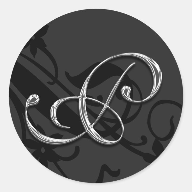 Rond P Monogramme Mariage Enveloppe Sticker (Devant)