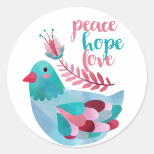Rond Paix, Espoir, sticker Amour