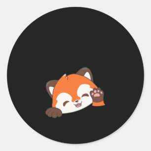 Rond Panda rouge biodégradable ! Sticker (vert frais)