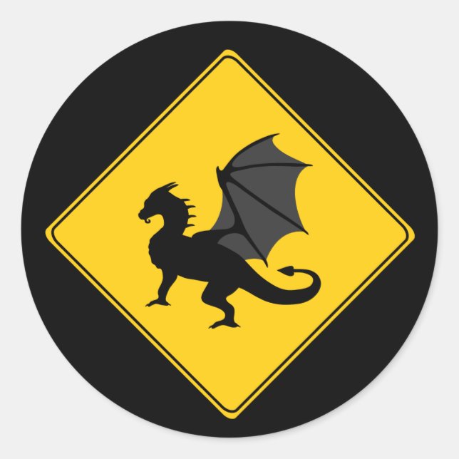 Rond Panneau routier - Sticker Dragon (Devant)