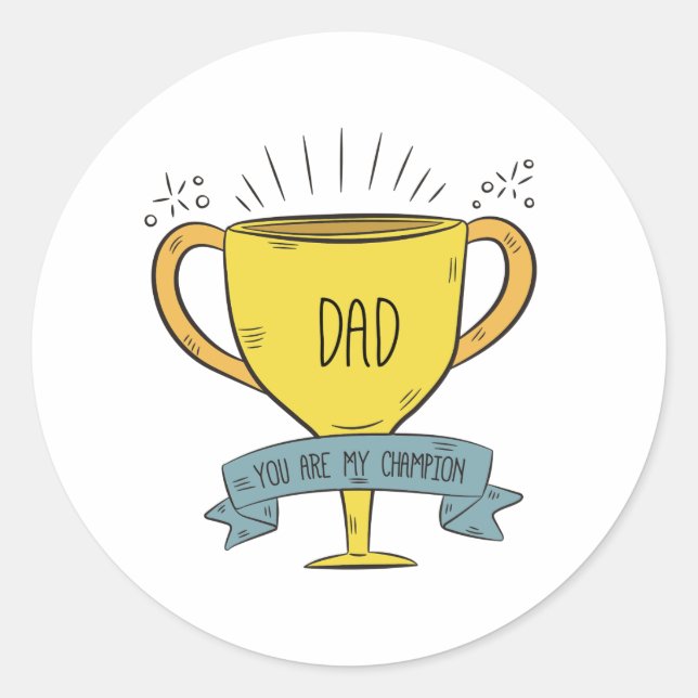 Rond Papa Ma Fête des pères Champion | Sticker (Devant)