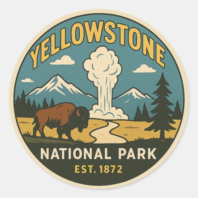 Rond Parc national de Yellowstone - Sticker (Devant)
