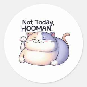 Rond Pas aujourd'hui, Hooman Lazy Chat Sticker