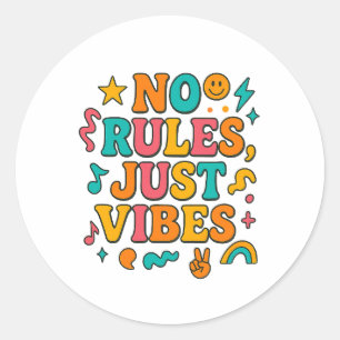 Rond Pas de règles Sticker Vibes - Funky Retro