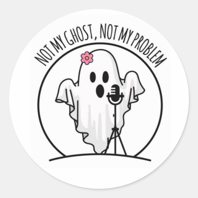 Rond Pas mon fantôme, pas mon problème Logo Sticker (Devant)