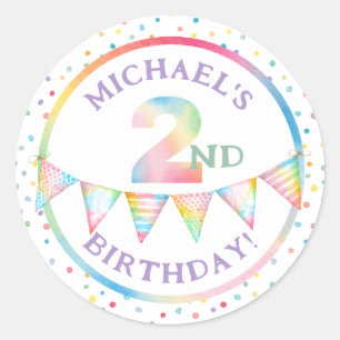 Rond Pastel Confetti 2e Sticker Privilège Anniversaire