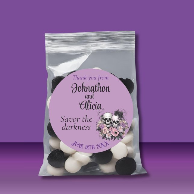 Rond Pastel Goth Sticker Mariage Favor Accessoire Étiqu (Créateur téléchargé)