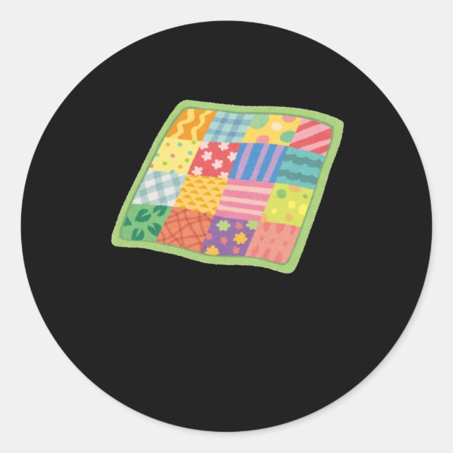 Rond Patchwork Of Nature Tissu Sticker Sticker (Devant)
