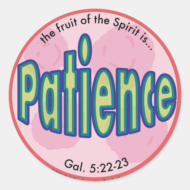 Rond Patience Fruit of the Spirit Spots Sticker (Devant)