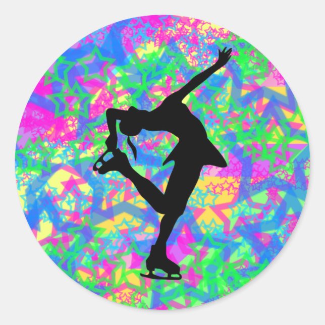 Rond Patineur artistique - Sticker Stars Colorés (Devant)