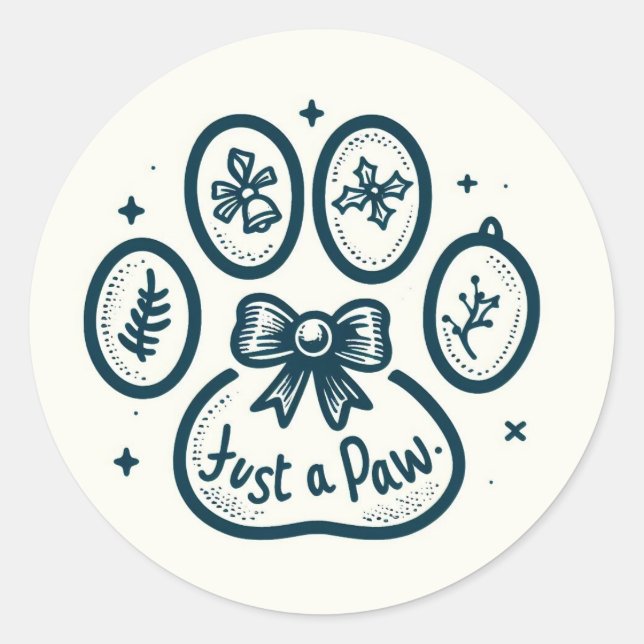 Rond Paw-liday Cheer : Sticker Festive Christmas Paws (Devant)