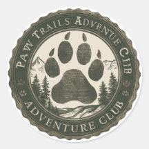 Paw Trails Adventure Club — Sticker Vintage Badge