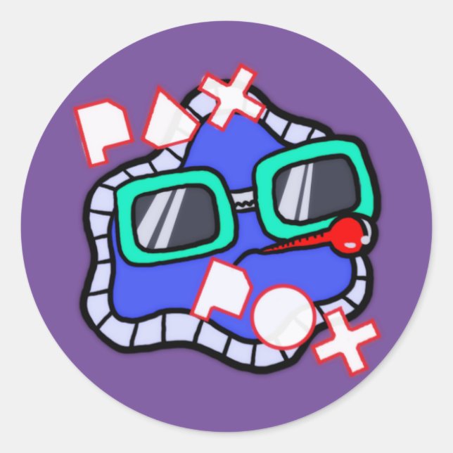 Rond Pax Pox Purple Sticker 6 pack (Devant)