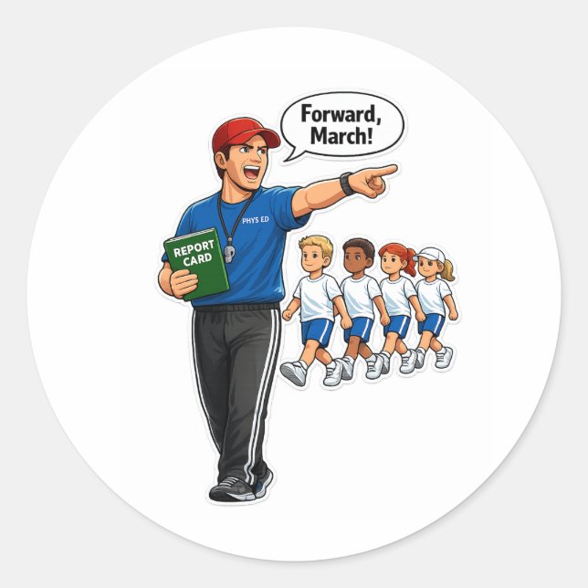 Rond PE Teacher Training Kids Sticker (Devant)