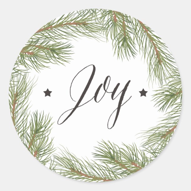 Rond Peace Love Joy Sticker de Noël (Devant)