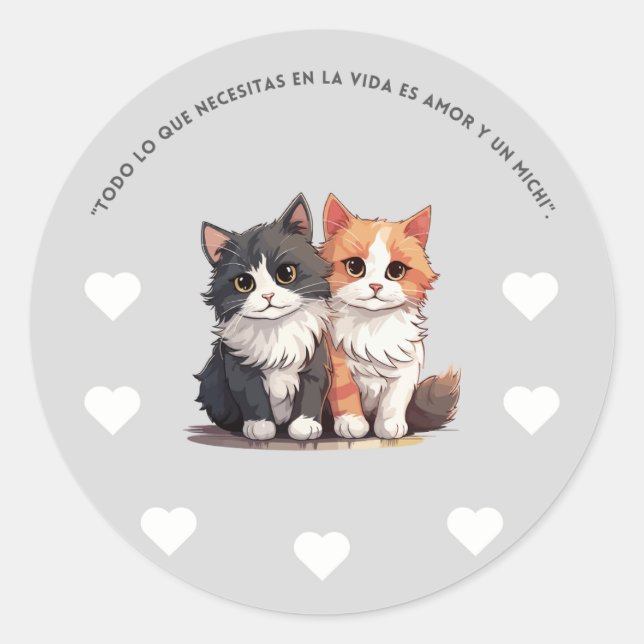 Rond Pegatina / Sticker para los amantes de los Michis (Devant)