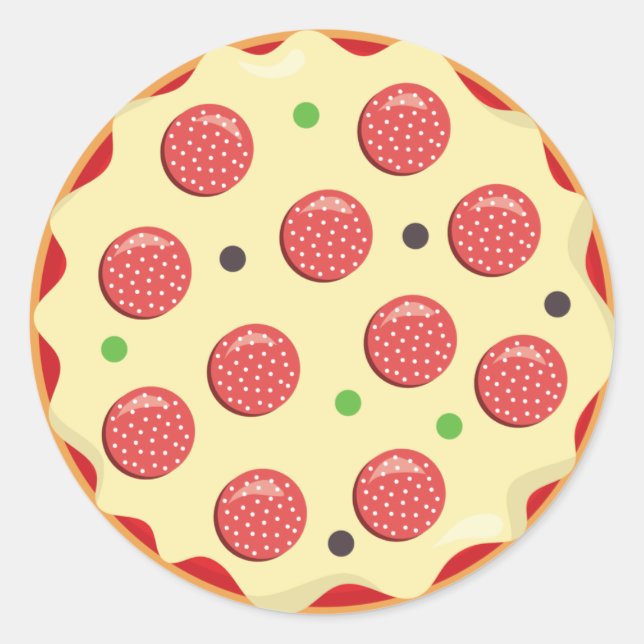 Rond Pepperoni pizza sticker fête fun (Devant)