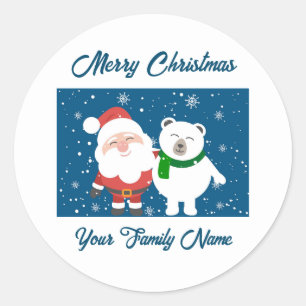 Rond Père Noël et un Sticker pour ours polaire