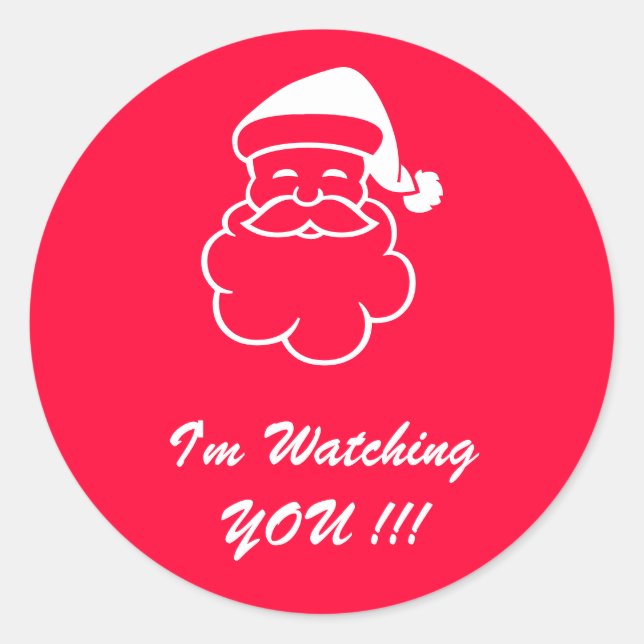 Rond Père Noël vous regarde Sticker (Devant)