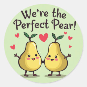 Rond Perfect Pear : Adorable Sticker de Saint Valentin