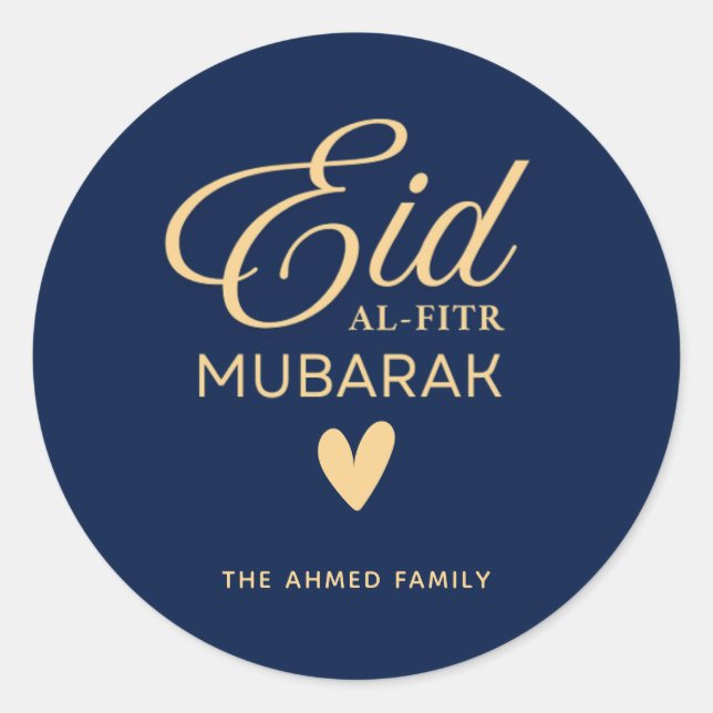 Rond Personalized Eid al-Fitr Mubarak Round Sticker (Devant)