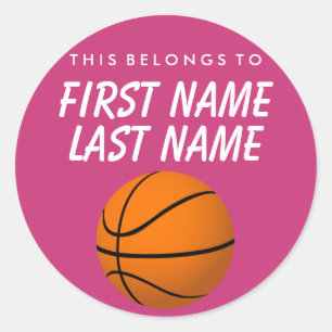 Rond Personnalisé Cela Appartient À Sticker - Basketbal