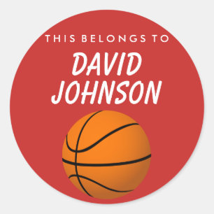 Rond Personnalisé Cela Appartient À Sticker - Basketbal