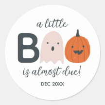 Petit Baby shower Boo Sticker Classic Round
