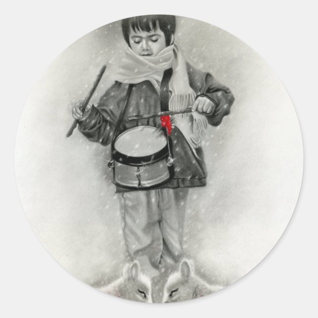 Rond Petit batteur garçon Sticker (Devant)