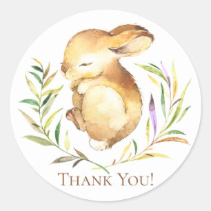 Rond Petit Bunny Baby shower Merci Favoriser Sticker