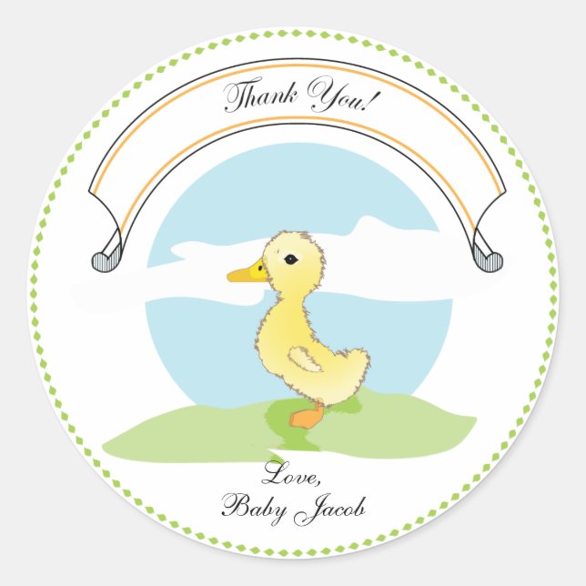 Rond Petit canard | Sticker Baby shower Faveur (Devant)
